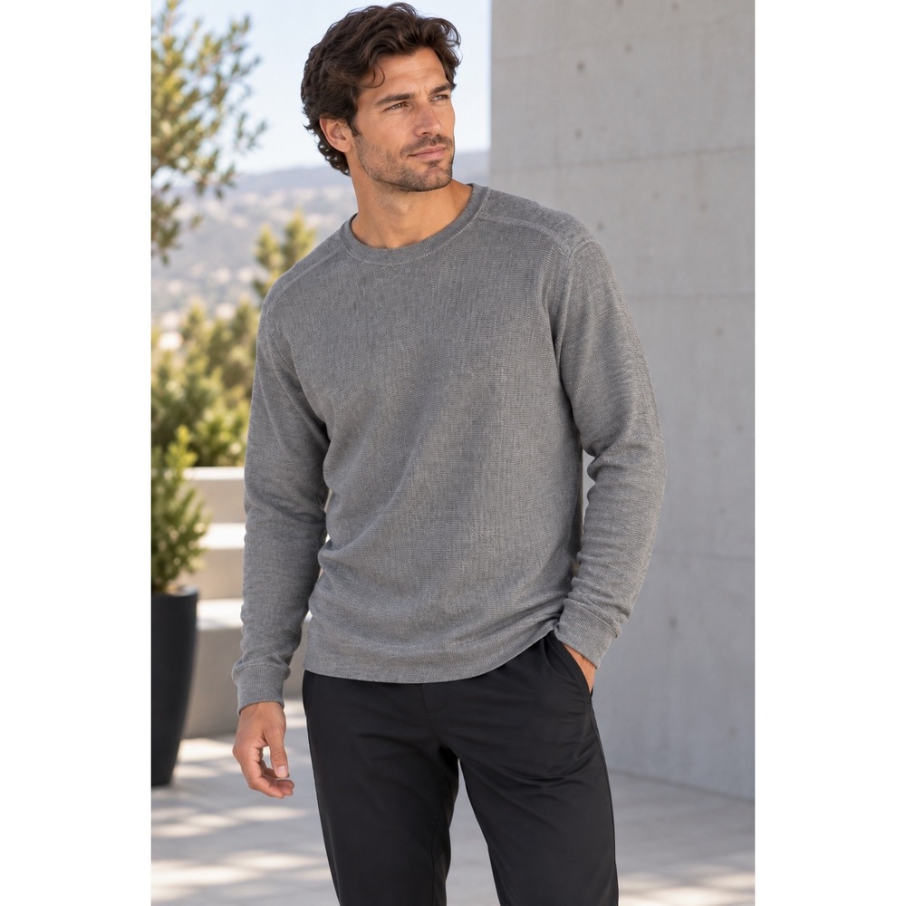Lululemon Alpine Air Crew Sweater Men's XL Gray 100% Merino Wool